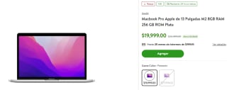 Macbook Pro 13" M2 8GB 256GB por $19,999 en Bodega Aurrera