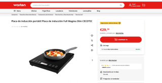 Placa de inducción portátil Placa de inducción Full Magma Slim CECOTEC por 29,38€