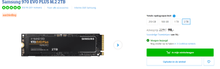 Samsung 970 Evo Plus 2TB voor €98 bij Coolblue