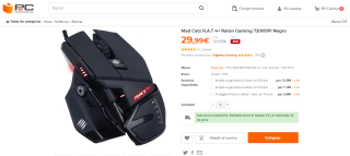 Mad Catz R.A.T 4+ Ratón Gaming 7200DPI Negro por 29,99€