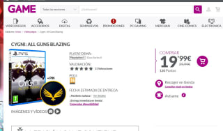 kjuego Cygni all Guns Blazing PS5 + Pin regalo por 19,99€.