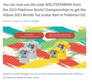 Gratis Pokemon go world championship shirts