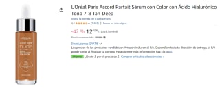 3 Botes de L'Oréal Paris Accord Parfait Sérum con Color con Ácido Hialurónico Tono 7-8 Tan-Deep por 23.4€