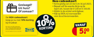 IKEA cadeaukaarten met 10% korting bij Kruidvat