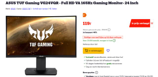 ASUS TUF Gaming VG24VQR - Full HD VA 165Hz Gaming Monitor- 24 Inch voor €119 bij Bol.com