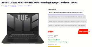 ASUS TUF A15 FA507RW-HN069W - Gaming Laptop - 15.6 inch voor €849 bij Bol.com