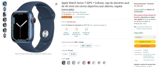Apple Watch 7 45mm Reacondicionado por $4,404 en Amazon