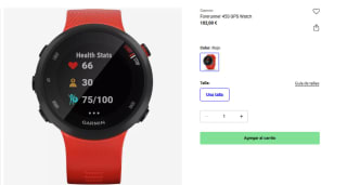Reloj deportivo Garmin Forerunner 45S GPS Watch por 102€
