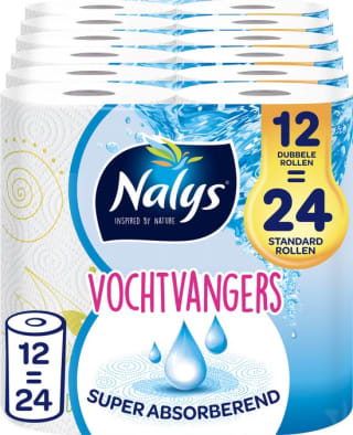 12 dubbele rollen Nalys Vochtvangers keukenpapier bij Bol voor €15,57