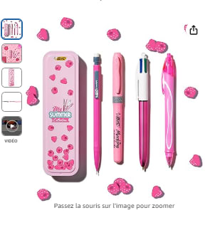 Lot de 4 stylos BIC : Summer Pink Box à 5,94€