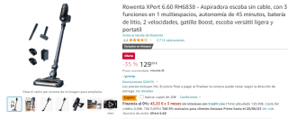 Aspiradora sin cable Rowenta XPert 6.60 RH6838 por 109,99€
