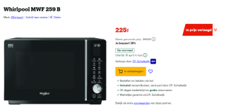 Whirlpool MWF 259 B magnetron voor €225 bij Bol