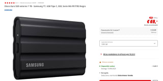 Disco duro SSD externo 1 TB Samsung T7 por 69€