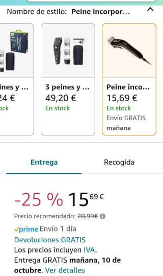 Philips Hair Clipper, Máquina para Cortar el Pelo por 15,99€.