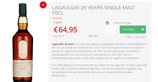 Lagavulin 16 Years Schotse whisky voor €64,95 bij Drankdozijn