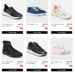 Hasta 70% descuento Zapatillas y ropa EA7 Emporio Armani