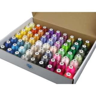 Kit de hilo para máquina de bordar de poliéster de 63 colores Brother por 25,99€