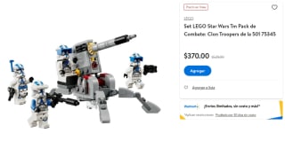 Set LEGO Star Wars Pack Clon Troopers a $370 en Walmart