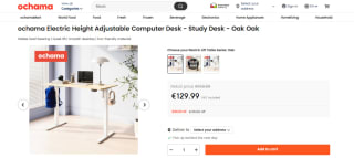 Bureau assis-debout Ochama à 129,99€