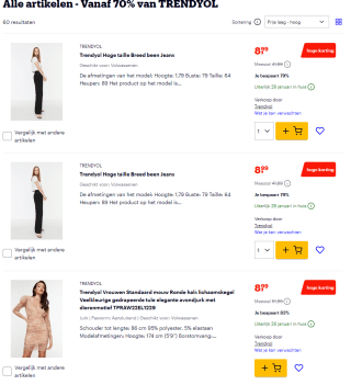 70% tot 85% korting op Trendyol kledij bij Bol