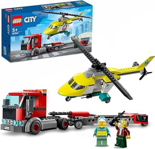 LEGO 60343 City Transporte del Helicóptero de Rescate con Camión de Juguete y Mini Figuras por 17,95€