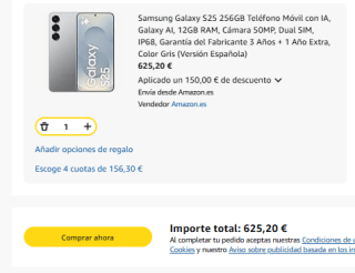 Samsung Galaxy S25 de 12GB/256GB por 625,20€