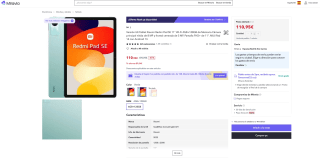 Versión UE-Tablet Xiaomi Redmi Pad SE 11" Wi-Fi 4GB 128GB por solo 110,98€ (Nuevos usuarios por 66,59€)