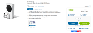 Xbox Series S 512GB por $4,500 en Sam's Club