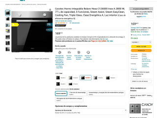 Horno Cecotec Integrable Bolero Hexa C126000 Inox A 2800W 77 L por solo 169€