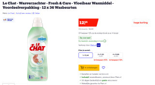 Le Chat wasverzachter 12 flessen voor €12,44 bij Bol.com