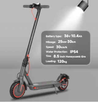 Patinete eléctrico N7PRO, 30km, 36V, 10,4 Ah, 350W, compatible con APP por 127,57€