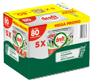 Dreft Vaatwastabletten 5x16 stuks voor €20 bij Bol.com