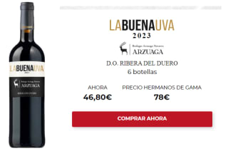 6 Botellas de La buena Uva 2023 por 36.80€