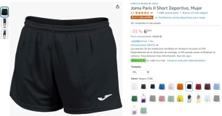Joma Paris II Short Deportivo, Mujer (TALLAS XXS-XXL) por 6,99€