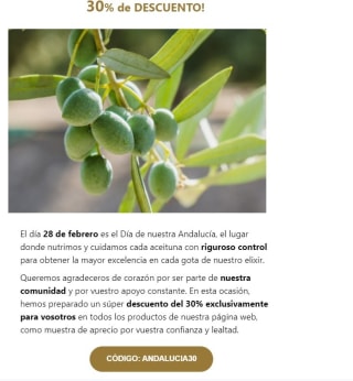 -30% descuento por el Día de Andalucia