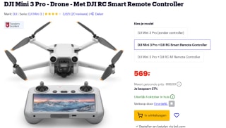 DJI Mini 3 Pro + RC Smart Remote Controller voor €569 bij Bol.com