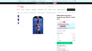 Sujetador y tanga de copa abierta Verde neón por 21,24€