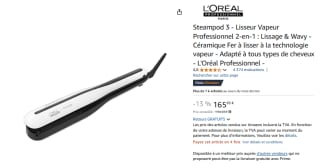 Lisseur Vapeur Professionnel 2-en-1 Steampod 3 à 165,83€