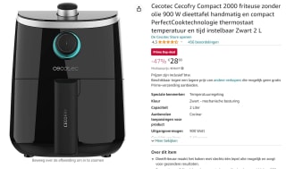 Airfryer Cecofry Compact 2000 voor €28,90 bij Amazon