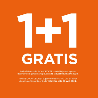 Black & Decker gereedschap 1+1 gratis