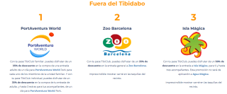 50% descuento Por ser del club Tibidabo entradas a otros parques de atracciones
