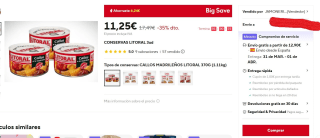 Callos madrileña Litoral 3x 370G (1.11kg)