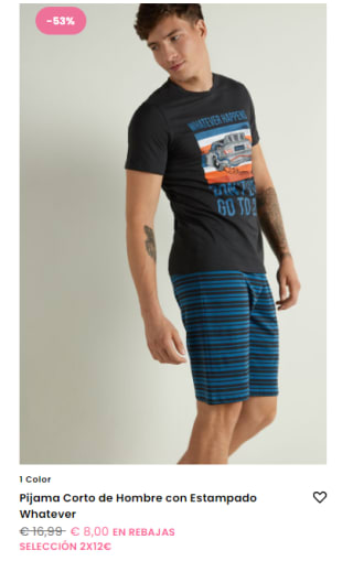 2 prendas por 12€ en tezenis por ejemplo 2 pijamas por 12€ unidad por 6€