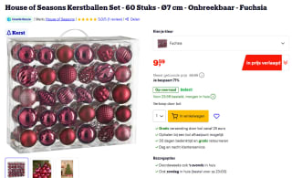 House of Seasons Kerstballen Set 60 Stuks Ø7 cm kerstballen voor €9,59 bij Bol