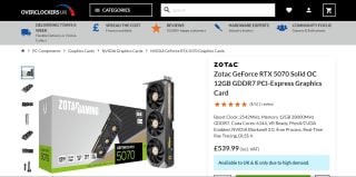 Zotac RTX 5070 Solid OC 12GB GPU – £539.99