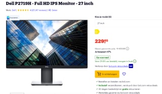 Dell P2719H - Full HD IPS Monitor - 27 inch voor €229,65 bij Bol.com