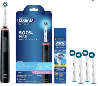 Cepillo Oral B Eléctrico recargable Pro 2000 + 4 repuestos por $1,034.37 en Amazon con cupón
