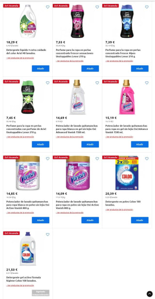 Recopilación 2×1 Acumulación productos de Droguería en Carrefour.