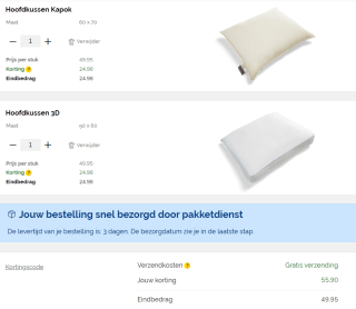 1+1 gratis op hoeslakens, moltons en kussens bij Beter Bed