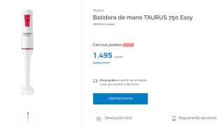 Batidora Taurus Easy por 1495 puntos